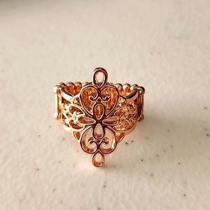 Girgeous Rose Gold Hearts Design Multi Size Ring New